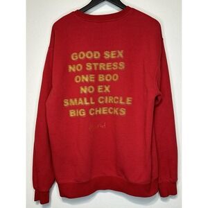 4 Hunnid Good Sex No Stress Crewneck Sweatshirt Red Size XL Streetwear